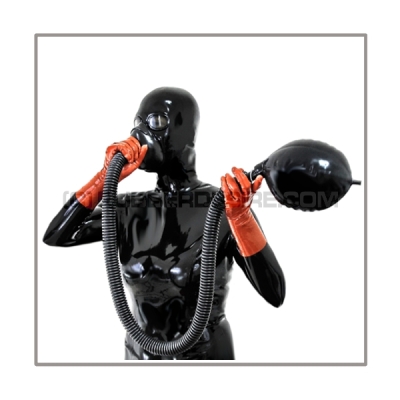 Respiratormask-system AIR-T2 with 100 cm = 40 inch tube, breathing-reduction-adaptor and rebreathing-bag 2 litre